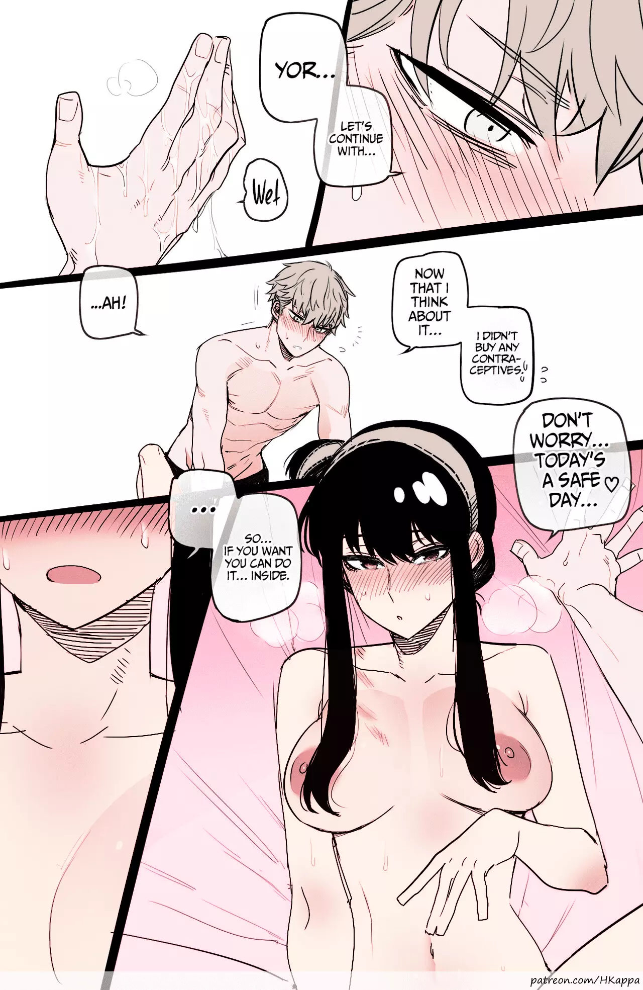 Yor Forger naked breasts manga colored hentai